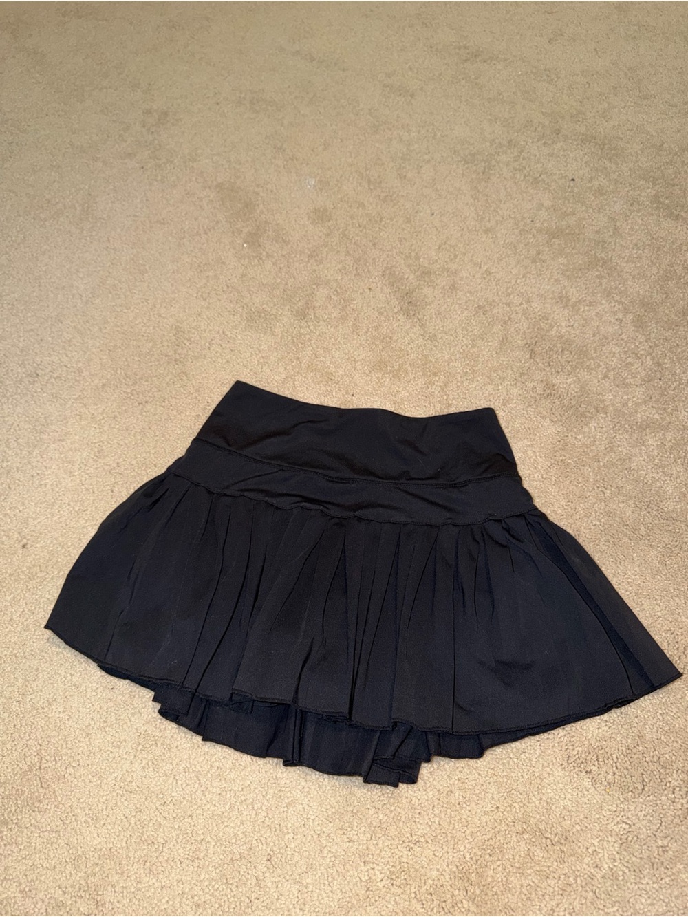 Black Pleated Activewear Skort
